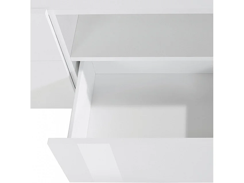 Mobile TV da salotto moderno 220x43cm bianco lucido Tetris