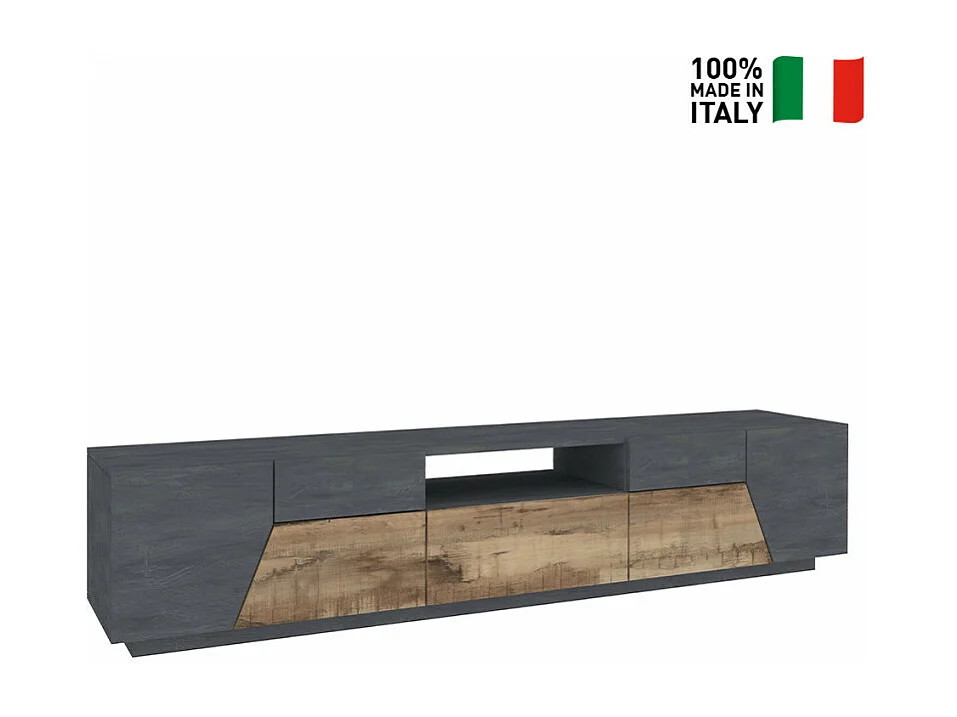 Meuble TV salon 220x43 cm mur design moderne Volta