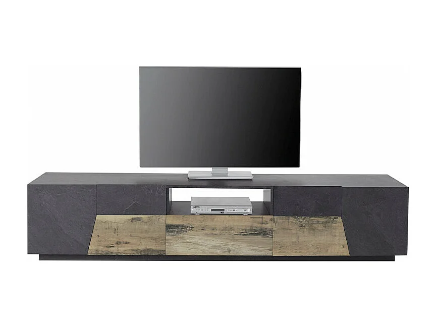 Meuble TV salon 220x43 cm mur design moderne Volta