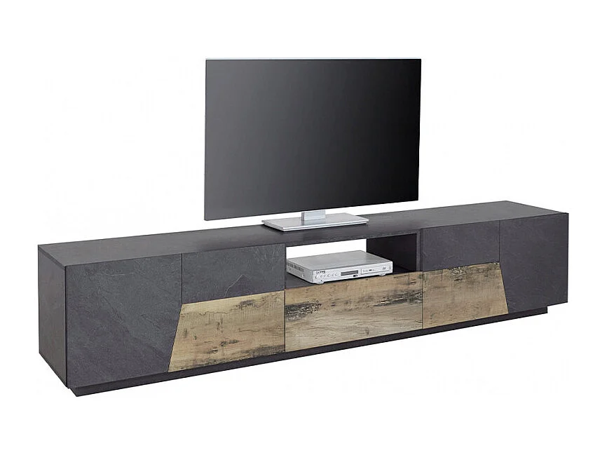 Meuble TV salon 220x43 cm mur design moderne Volta