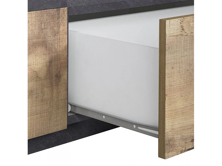 Meuble TV salon 220x43 cm mur design moderne Volta