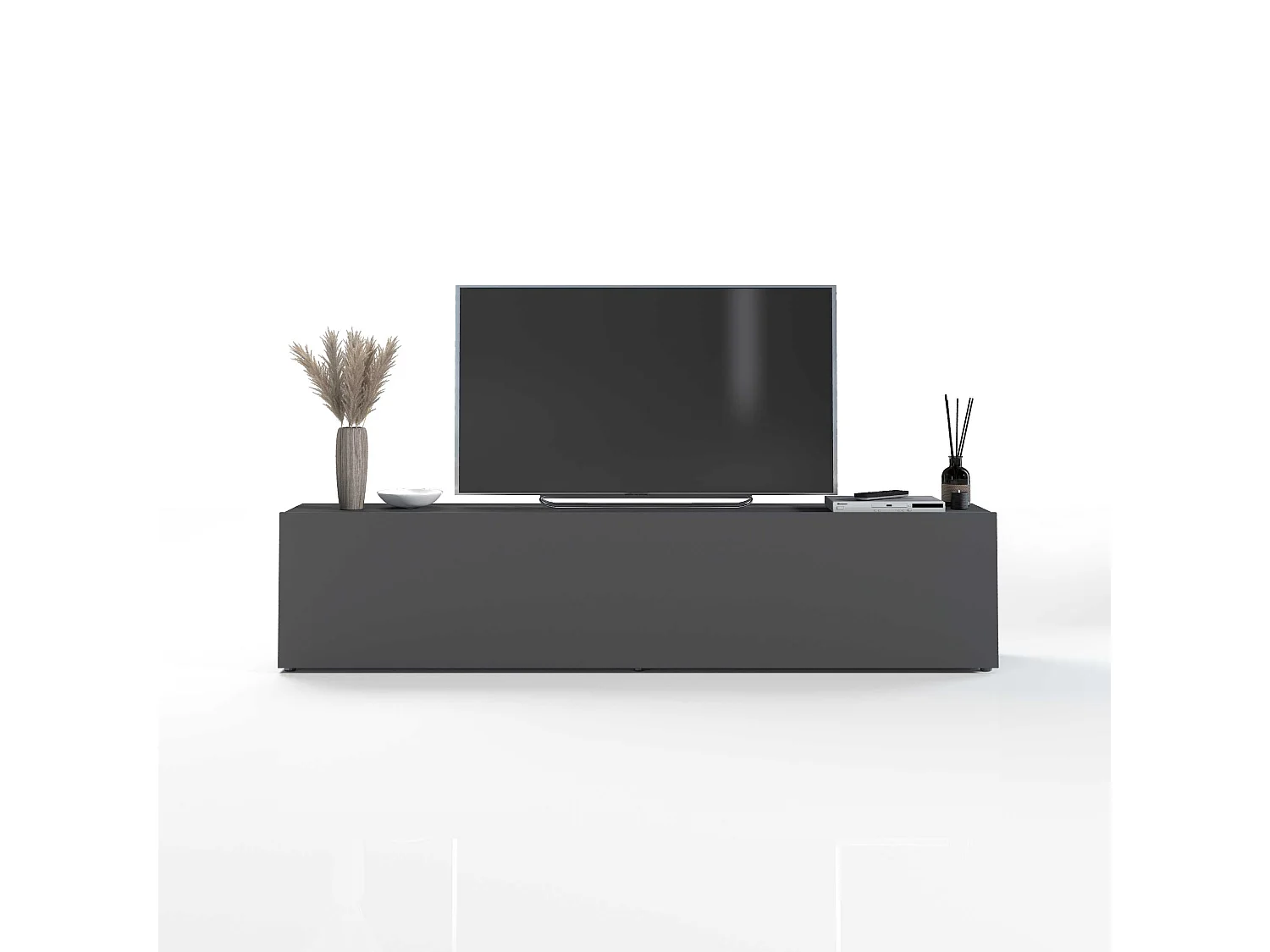 Mobile porta tv Maruska con 1 anta a ribalta antracite opaco 180x30x40 cm