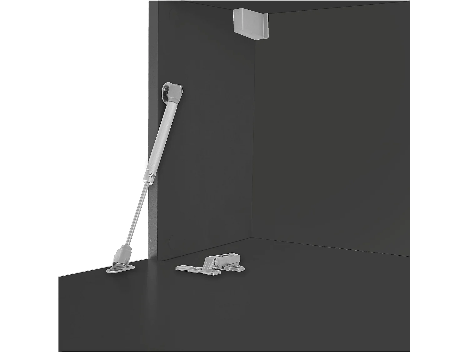 Moderne-TV-Bank für Wohnzimmer 180cm 1 Tür 2 Fächer in grau Note Low