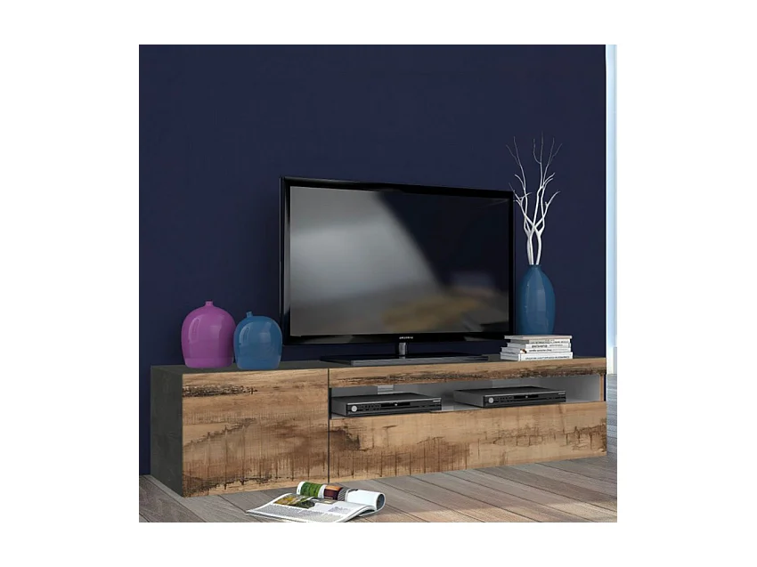 Mobile TV Industriale 155cm cassetto e armadio Steel B