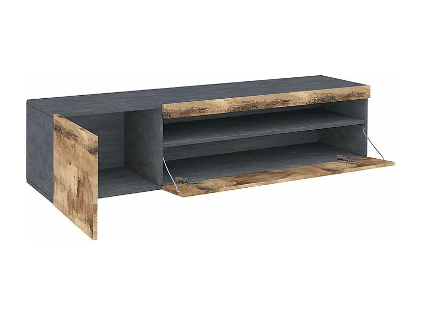 Meuble TV Industriel 155cm tiroir et armoire Steel B