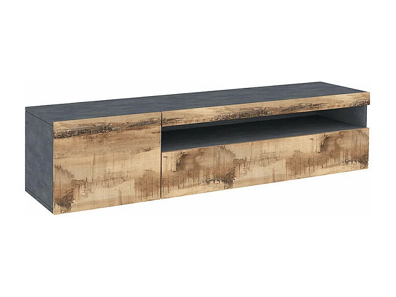 Meuble TV Industriel 155cm tiroir et armoire Steel B