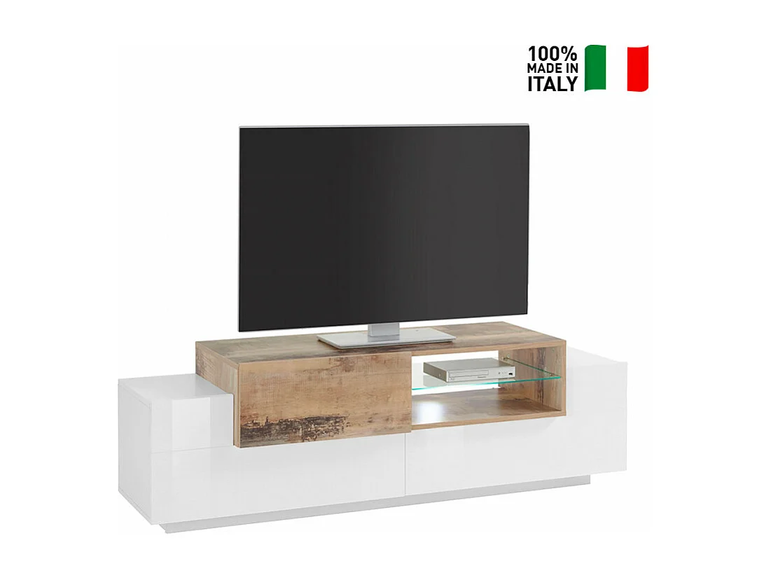 Mobile TV salotto cucina 3 ante 160cm bianco legno design Arko