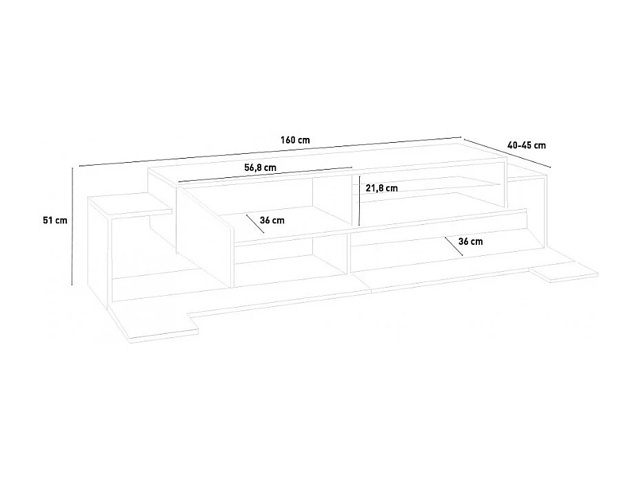 Mobile TV salotto cucina 3 ante 160cm bianco legno design Arko