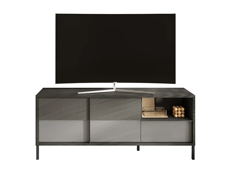 Mobile TV soggiorno moderno 2 porte 1 cassetto 156x40x64cm Glint