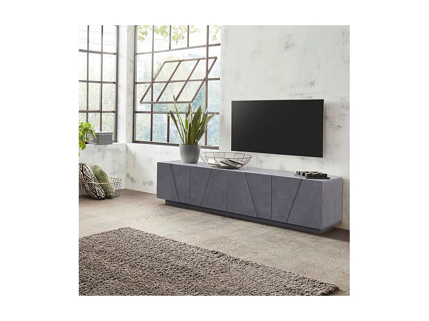 Meuble TV 4 portes 2 pièces design moderne Gemini B