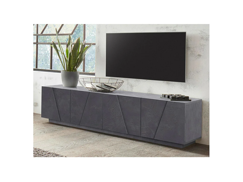 Meuble TV 4 portes 2 pièces design moderne Gemini B