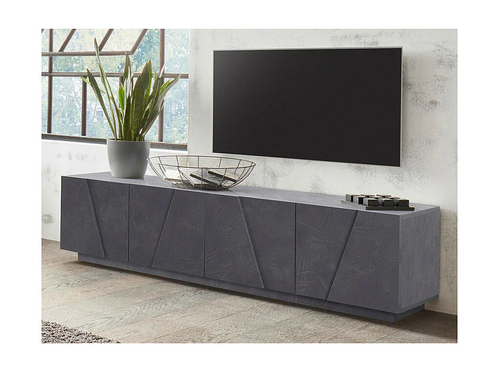 Meuble TV 4 portes 2 pièces design moderne Gemini B