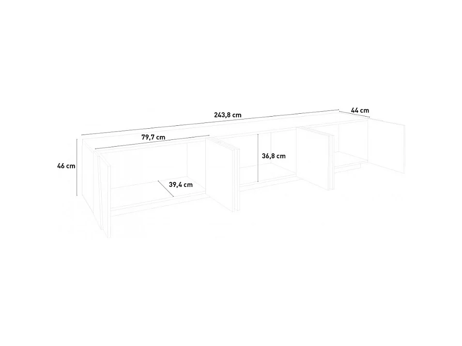 Meuble TV de salon 6 portes 3 armoires design moderne Largo