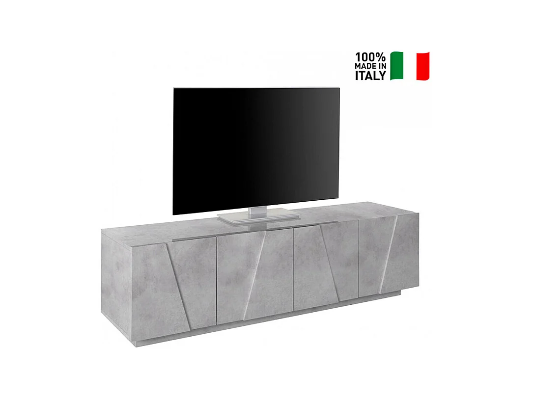 Meuble TV 4 portes 2 pièces design moderne Gemini