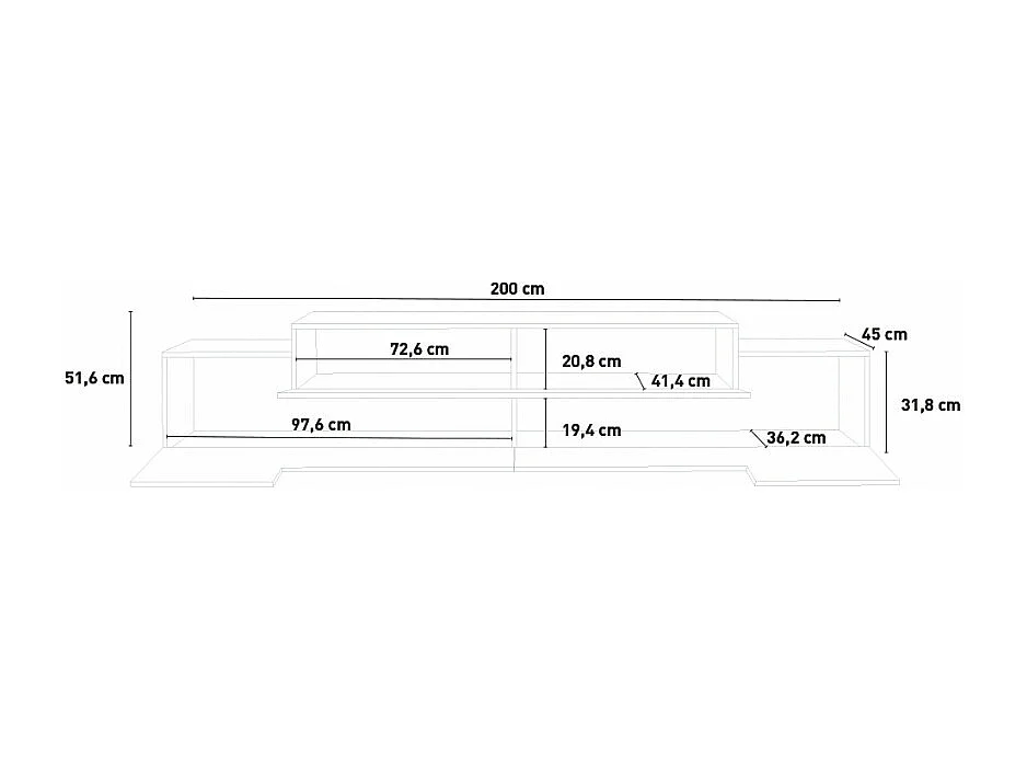 Mobile TV Design 3 ante Bianco Grigio Cemento Cubo