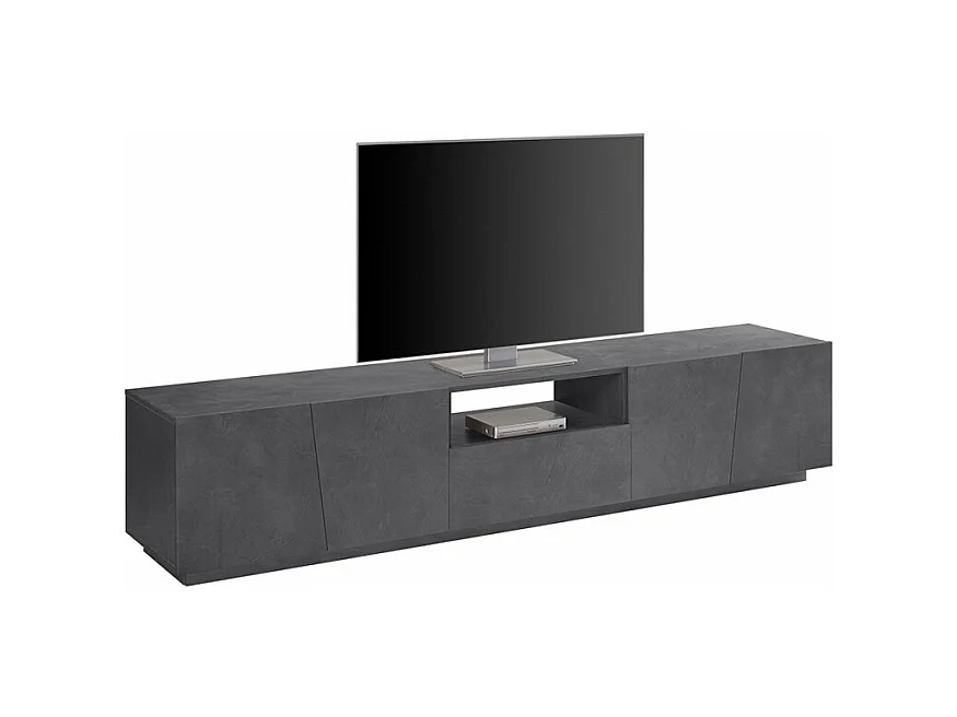 Meuble TV moderne avec 4 portes coulissantes tiroir 220cm Maxim