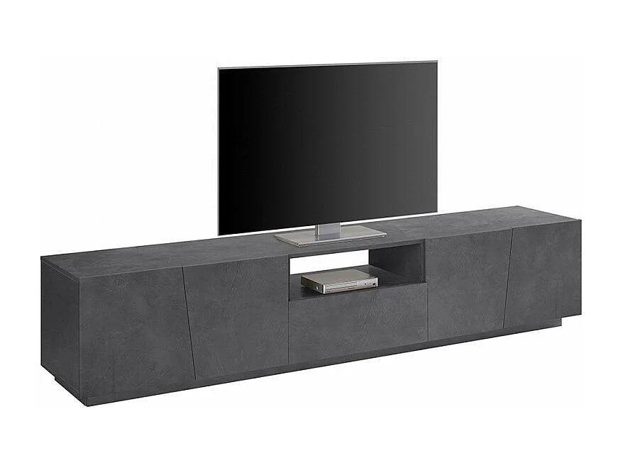 Meuble TV moderne avec 4 portes coulissantes tiroir 220cm Maxim