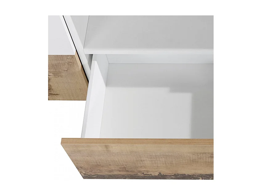 Mobile TV salotto 260x43cm parete moderna legno bianco Scala