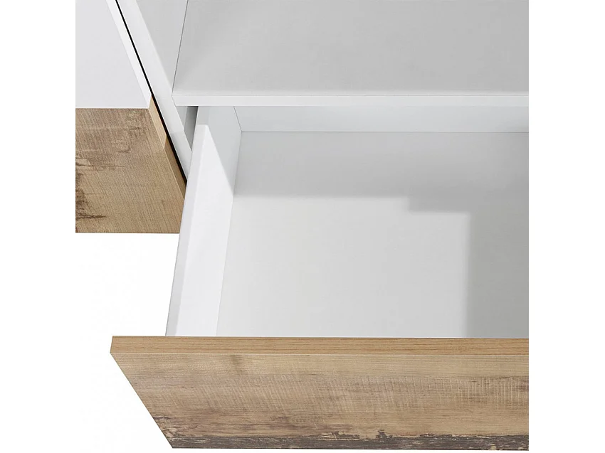 Mobile TV salotto 260x43cm parete moderna legno bianco Scala