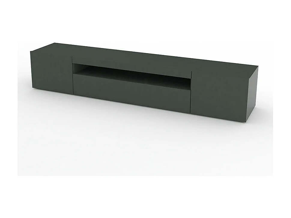 Meuble TV avec portes et tiroirs à abattant 200 cm design Hikari