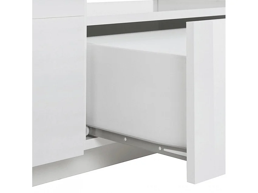 Mobile TV salotto moderno 260x43cm bianco lucido Modo