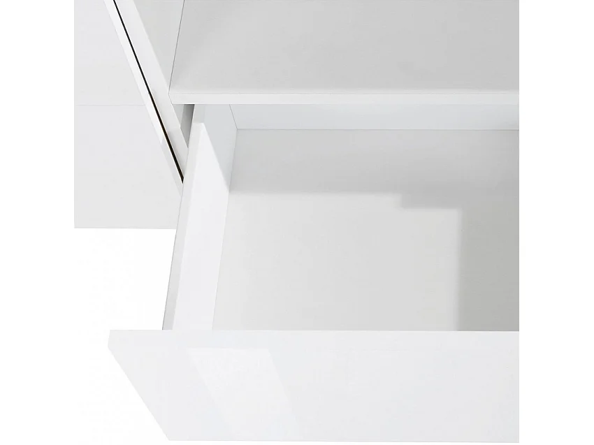 Mobile TV salotto moderno 260x43cm bianco lucido Modo