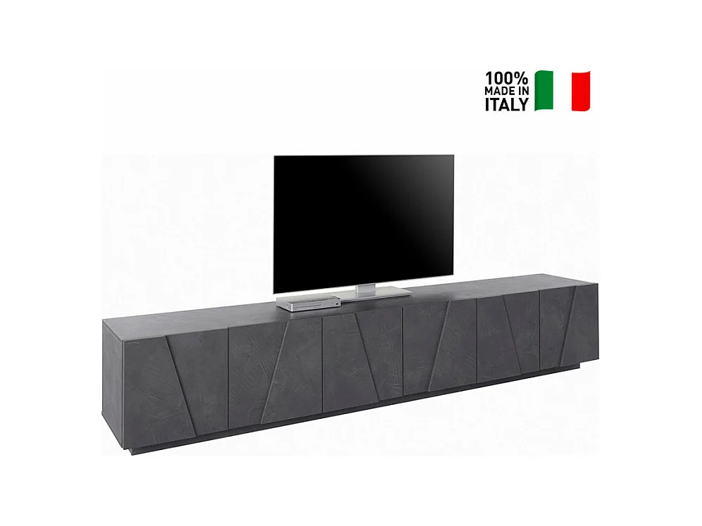 Meuble TV de salon design moderne avec 6 portes et 3 armoires Cosmo