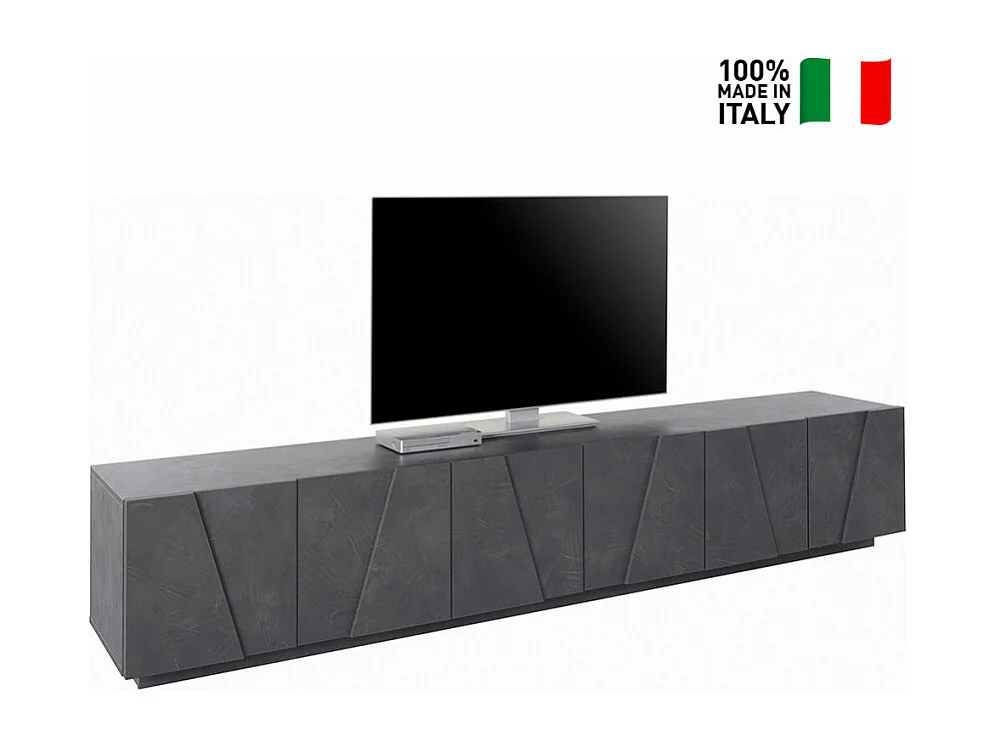 Meuble TV de salon design moderne avec 6 portes et 3 armoires Cosmo