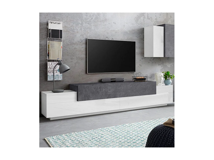 Mobile TV 240cm 4 armadietti 3 porte design moderno Lumen B