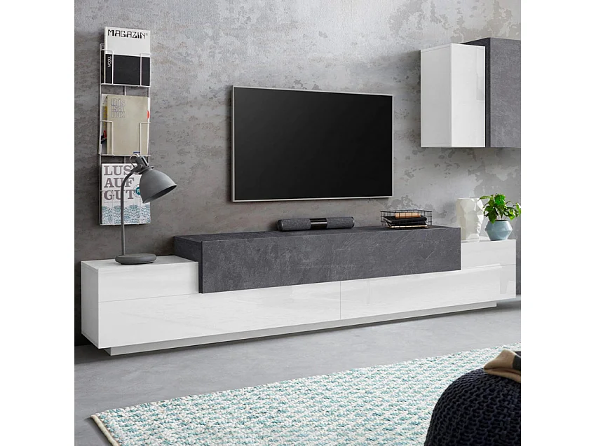 Mobile TV 240cm 4 armadietti 3 porte design moderno Lumen B