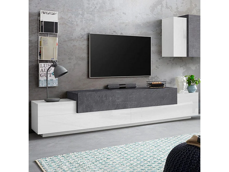 Mobile TV 240cm 4 armadietti 3 porte design moderno Lumen B