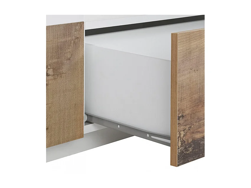 Mobile TV 220x43cm muro legno bianco salotto moderno Kronos