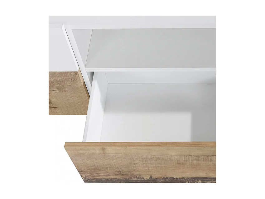 Mobile TV 220x43cm muro legno bianco salotto moderno Kronos