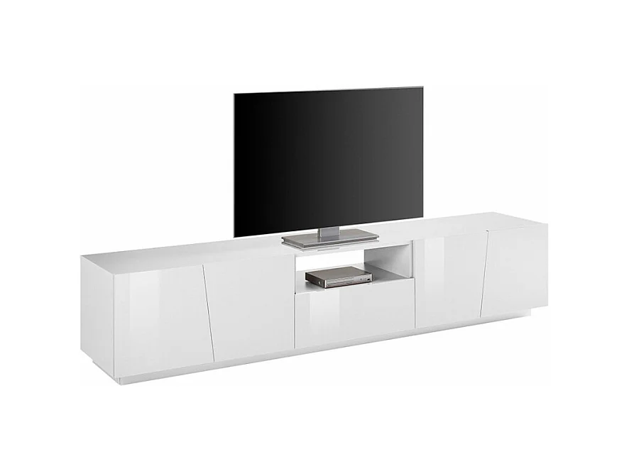 Mobile TV design 4 porte cassetto scorrevole bianco Slide