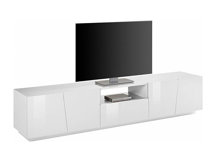 Mobile TV design 4 porte cassetto scorrevole bianco Slide