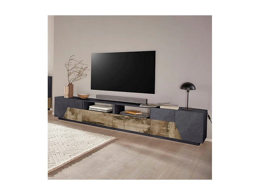 Mobile TV salotto cucina 260x43cm design moderno Pixel