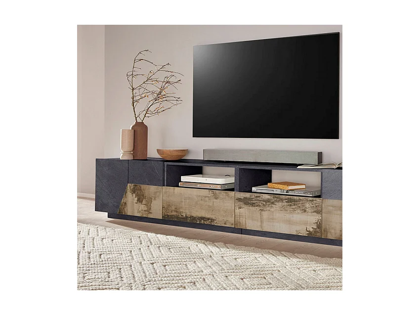 Mobile TV salotto cucina 260x43cm design moderno Pixel