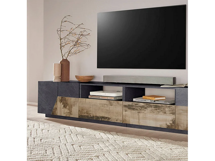 Mobile TV salotto cucina 260x43cm design moderno Pixel