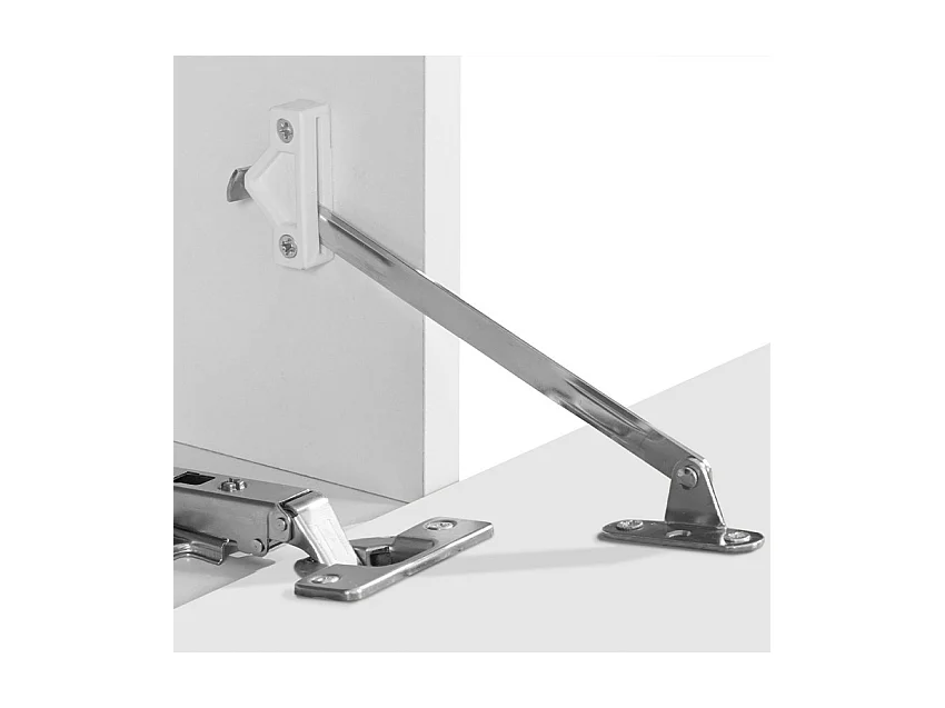 Meuble TV de salon blanc 200cm 4 armoires et 3 portes Ronda