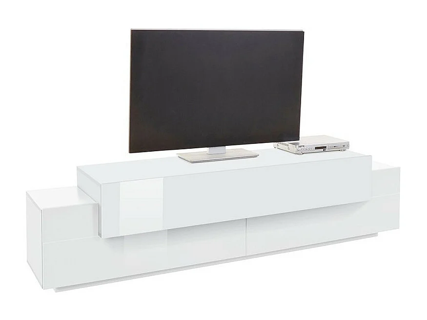Mobile TV da salotto bianco 200cm 4 armadietti e 3 porte Ronda