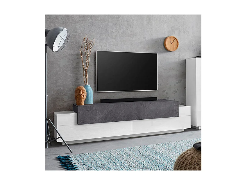 Meuble TV 4 armoires 3 portes 200cm design moderne Forma