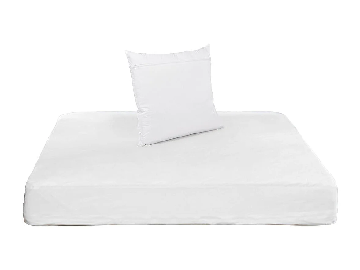 Pack Protège-matelas 90x190cm + 1 Protège oreiller 63x63cm Anti-punaises de lit - 1 personne - Housse intégrale imperméable