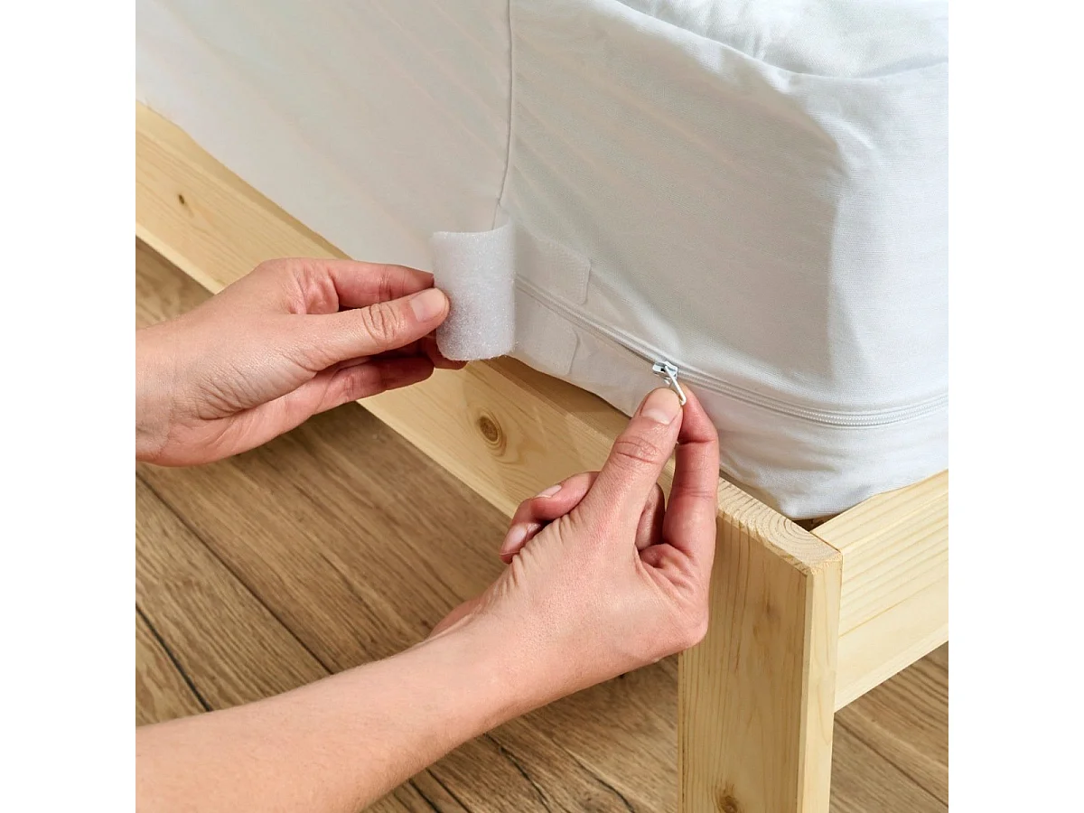 Pack Protège-matelas 140x190cm + 2 Protège oreillers 63x63cm Anti-punaises de lit - 2 personnes - Housse intégrale imperméable