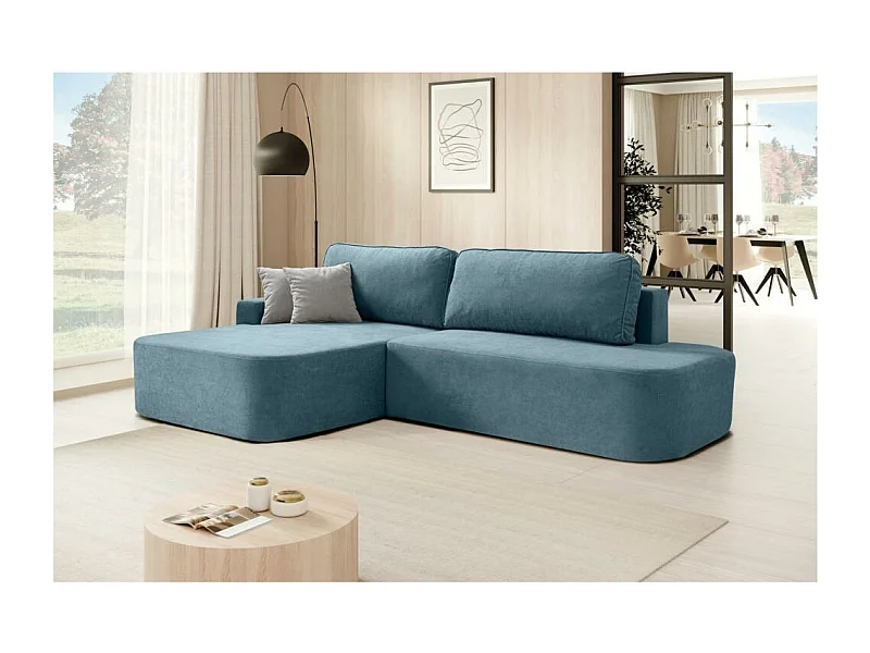ECKSCHLAFSOFA Gavi blau velours links
