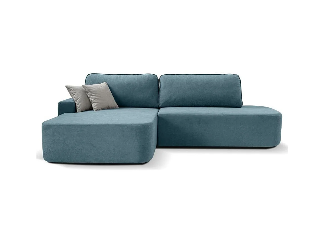 ECKSCHLAFSOFA Gavi blau velours links