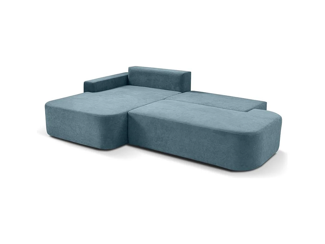 ECKSCHLAFSOFA Gavi blau velours links