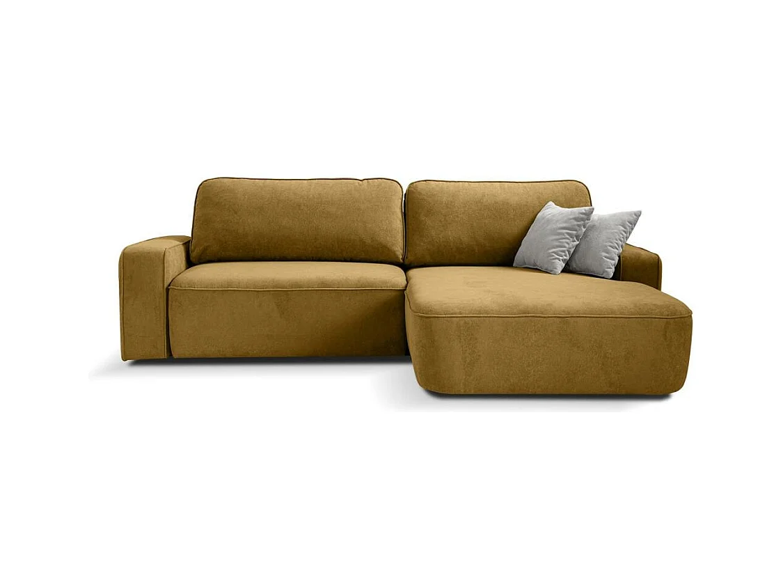 ECKSCHLAFSOFA Torre gelb velours rechts