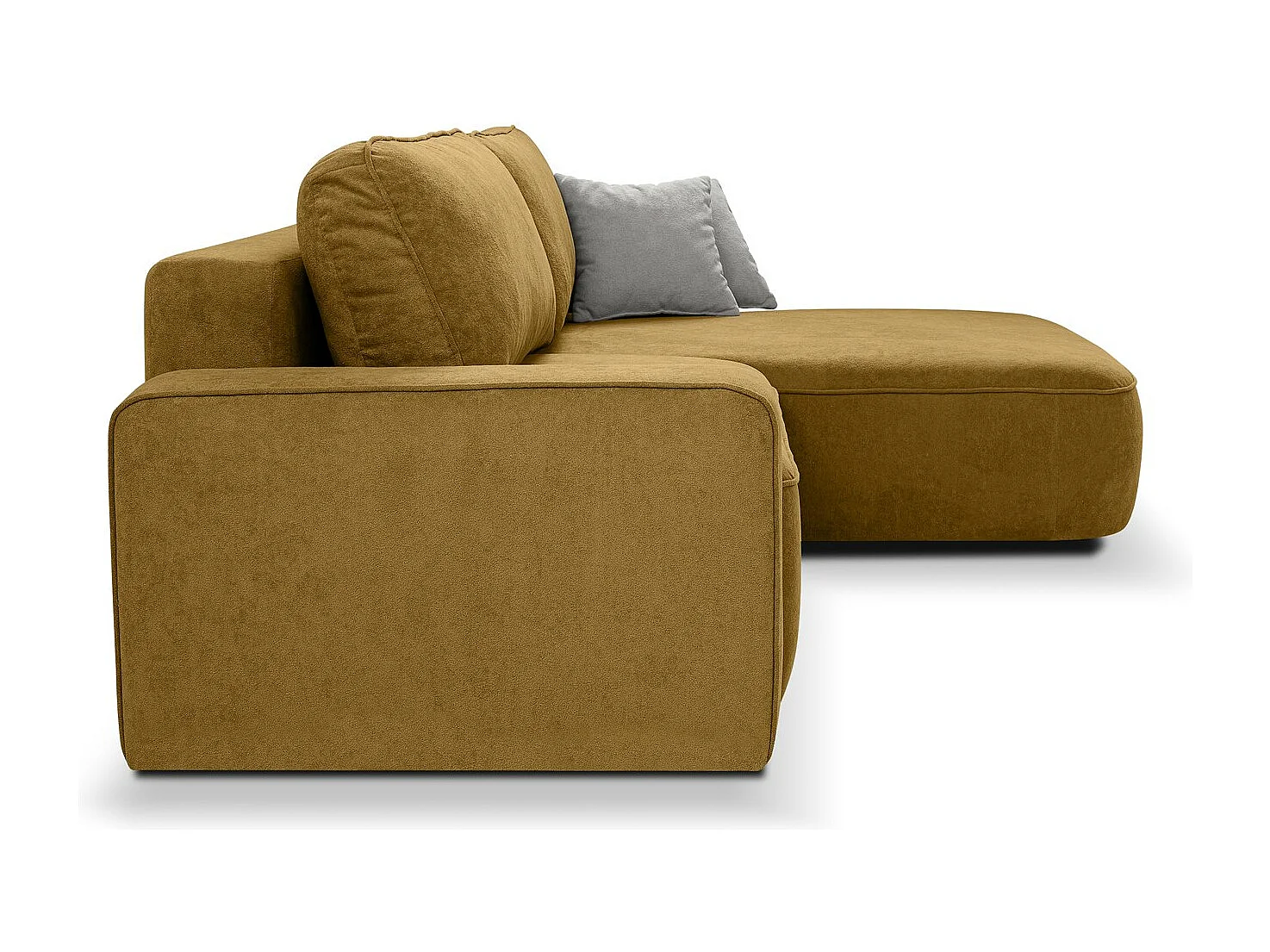 Hoekslaapbank Torre geel fluweel rechts