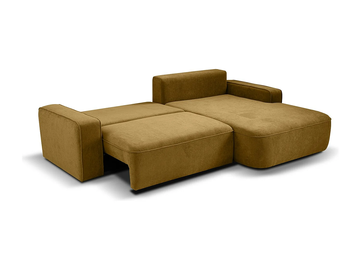 Hoekslaapbank Torre geel fluweel rechts