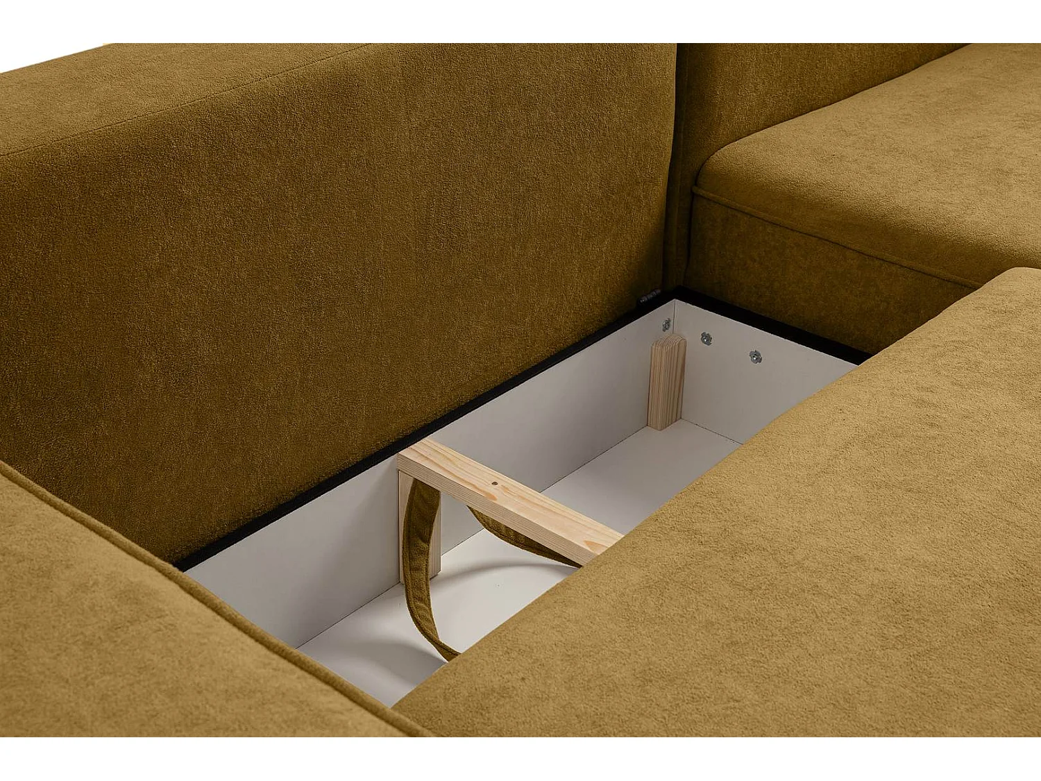 Hoekslaapbank Torre geel fluweel rechts